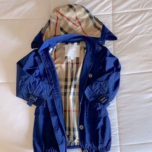 ORIGINAL BURBERRY KIDS ANORAK HOODED TRENCH COAT sz 5Y